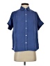 Everlane 100% Triacetate Solid Blue Short Sleeve Blouse Size 00 - photo 1