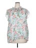 Cato 100% Polyester Paisley Green Short Sleeve Blouse Size 18-20W - photo 1