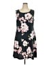 Perceptions Floral Black Casual Dress Size 18 - photo 1