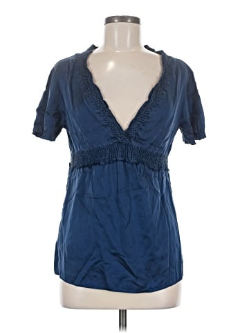 BCBGMAXAZRIA Short Sleeve Silk Top (view 1)