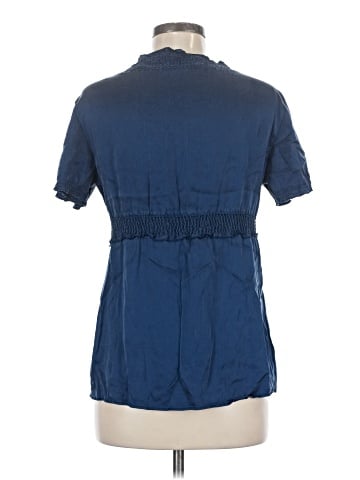 BCBGMAXAZRIA Short Sleeve Silk Top (view 2)