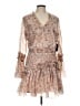 Boston Proper 100% Polyester Pink Tan Cocktail Dress Size L - photo 1