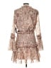 Boston Proper 100% Polyester Pink Tan Cocktail Dress Size L - photo 2