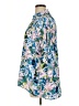 Sunny Leigh 100% Polyester Floral Blue 3/4 Sleeve Blouse Size L - photo 5