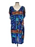 Attention Graphic Blue Casual Dress Size L - photo 1