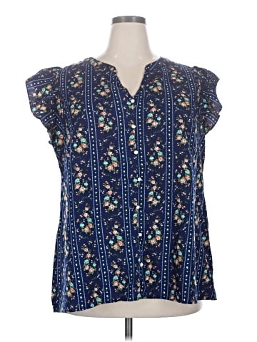 BLOOMCHIC Short Sleeve Blouse (view 1)