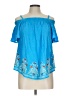 A. Byer 100% Rayon Blue Short Sleeve Blouse Size L - photo 1