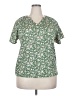 Unbranded Floral Green Short Sleeve Blouse Size XXL - photo 1