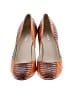 Prada 100% Leather Animal Print Orange Embossed Pumps Size EU 39 - photo 2
