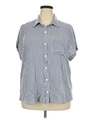 Cosmic Blue Love Short Sleeve Button-Down Shirt (view 1)