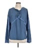 Listicle Blue Long Sleeve Blouse Size L - photo 1