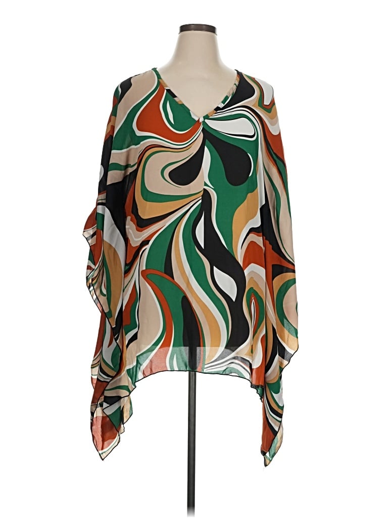 Pre-owned Ashley Stewart 3/4 Sleeve Blouse In Green