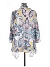 Travel Elements 100% Polyester Paisley Blue 3/4 Sleeve Blouse Size XL - photo 2