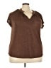 Bobeau Brown Short Sleeve Blouse Size 2X - photo 1