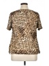 Ultra Dress 100% Polyester Animal Print Brown Short Sleeve Blouse Size 14w - photo 2