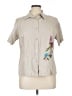 A.K.C. Floral Tan Short Sleeve Blouse Size 1X - photo 1