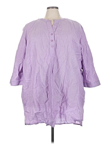 Ellos 3/4 Sleeve Button-Down Shirt (view 1)