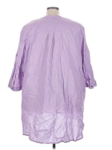 Ellos 3/4 Sleeve Button-Down Shirt (view 2)
