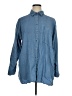 Ann Taylor LOFT Blue Long Sleeve Button-Down Shirt Size XL - photo 1