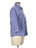 Lands' End 100% Baumwolle Checkered-gingham Blue 3/4 Sleeve Button-Down Shirt Size 10 (petite) - photo 4