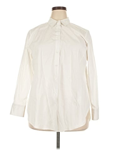 Ellos Long Sleeve Button-Down Shirt (view 1)