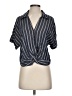 Kut from the Kloth 100% Rayon Stripes Blue Short Sleeve Blouse Size XS - photo 1