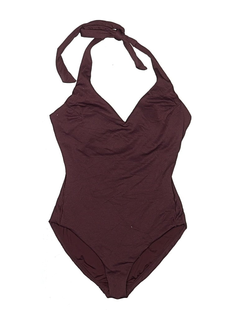 Pre-owned Spanx One Piece Swimsuit In Burgundy