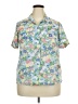 Blair Floral Blue Short Sleeve Blouse Size XXL (estimated) - photo 1