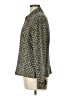 Express 100% Silk Print Green Long Sleeve Silk Top Size L - photo 5