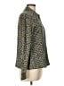 Express 100% Silk Print Green Long Sleeve Silk Top Size L - photo 4
