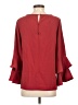 J.Crew 100% Polyester Red 3/4 Sleeve Blouse Size 4 (tall) - photo 2