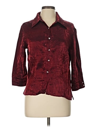 JS Collections 3/4 Sleeve Button-Down Shirt (view 1)