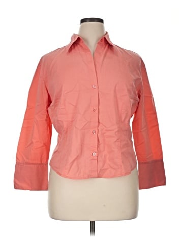New York & Company 3/4 Sleeve Button-Down Shirt (view 1)