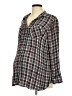 Isabel Maternity 100% Rayon Plaid Gray 3/4 Sleeve Button-Down Shirt Size M - photo 1