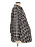 Isabel Maternity 100% Rayon Plaid Gray 3/4 Sleeve Button-Down Shirt Size M - photo 4