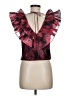 Ollari 100% Polyester Burgundy Sleeveless Blouse Size M - photo 2