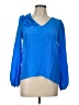 Aryn K. Blue Long Sleeve Blouse Size L - photo 1
