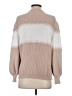 Miracle Color Block Tan Turtleneck Sweater Size S - photo 2