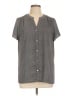Dana Buchman Gray Short Sleeve Blouse Size L - photo 1