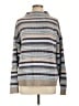 Ann Taylor Stripes Gray Turtleneck Sweater Size L - photo 1