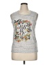 Bella Floral Gray Sleeveless T-Shirt Size XL - photo 1