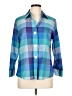 Foxcroft 100% Cotton Plaid Blue 3/4 Sleeve Button-Down Shirt Size 10 - photo 1