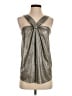 7 For All Mankind 100% Polyester Metallic Silver Sleeveless Blouse Size XS - photo 1