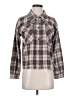 Democracy Plaid Brown 3/4 Sleeve Blouse Size XS - photo 1