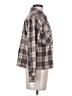 Democracy Plaid Brown 3/4 Sleeve Blouse Size XS - photo 4
