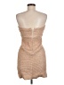 Wow Couture Metallic Tan Cocktail Dress Size M - photo 2