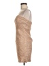 Wow Couture Metallic Tan Cocktail Dress Size M - photo 5