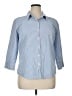 L.L.Bean Checkered-gingham Blue 3/4 Sleeve Button-Down Shirt Size XL - photo 1