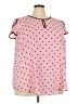 Torrid 100% Polyester Polka Dots Pink Short Sleeve Blouse Size 3X Plus (3) - photo 1
