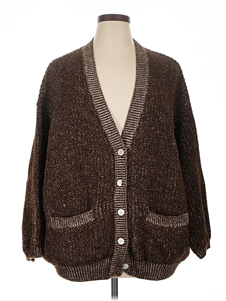 Pre-owned Donna Karan Cardigan Sweater In Brown